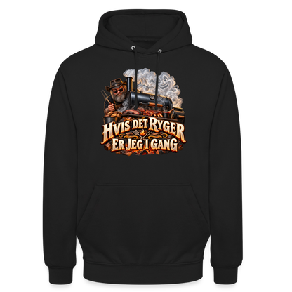 CityShirts - Hoodie - Hvis det ryger, er jeg i gang - CS051 - sort