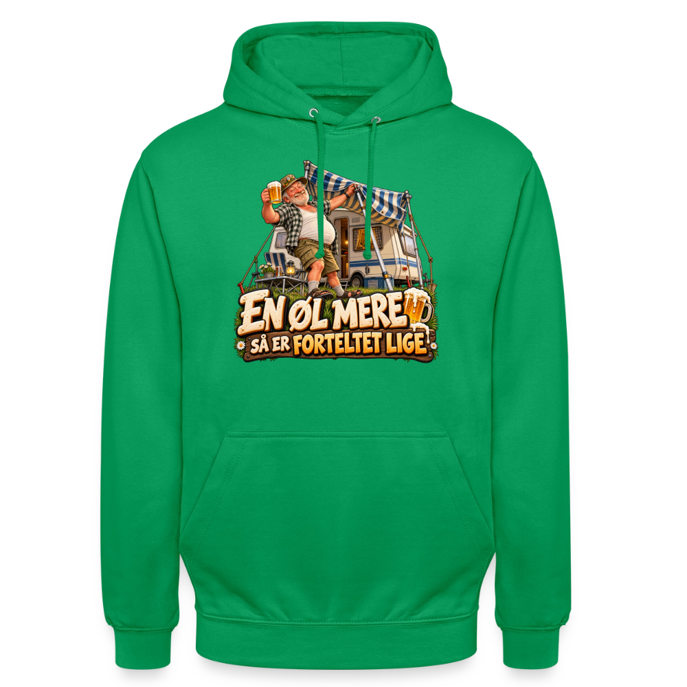 CityShirts - Hoodie - En øl mere, så er forteltet lige - CS039 - kelly grøn