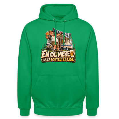 CityShirts - Hoodie - En øl mere, så er forteltet lige - CS039 - kelly grøn