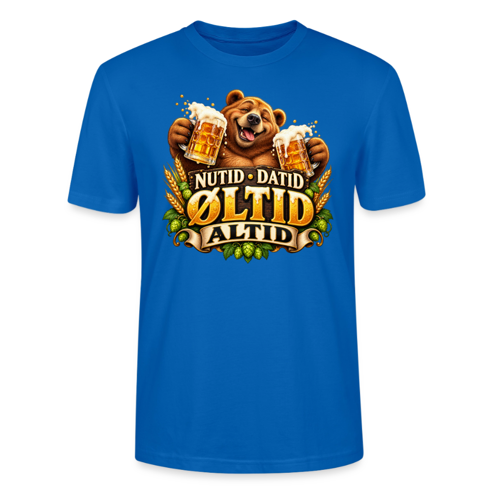 CityShirts - T-shirt - Nutid, datid, øltid – altid - CS006 - påfugleblå