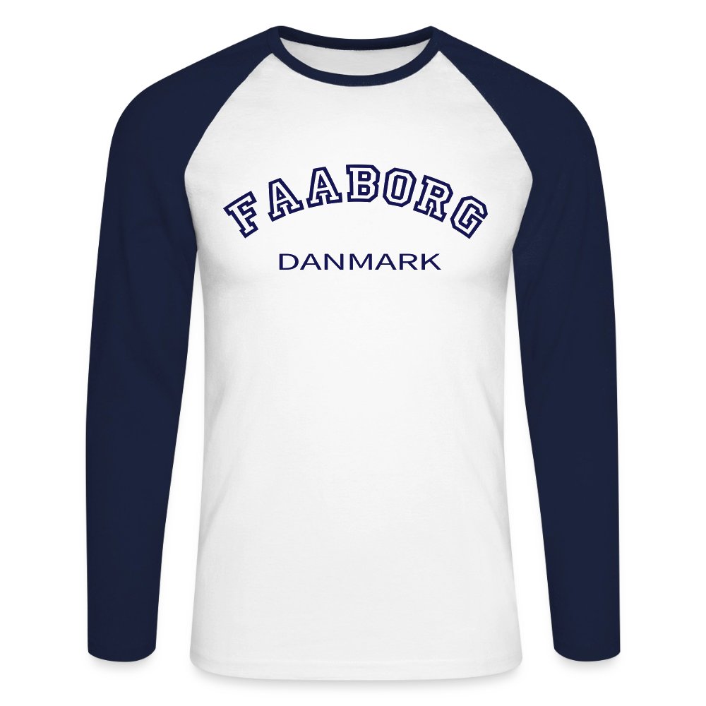 CityShirt - Baseball T-Shirt - Faaborg - hvid/marineblå
