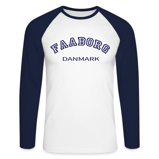 CityShirt - Baseball T-Shirt - Faaborg - hvid/marineblå
