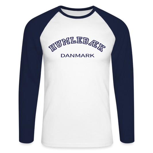 CityShirt - Baseball T-Shirt - Humlebæk - hvid/marineblå