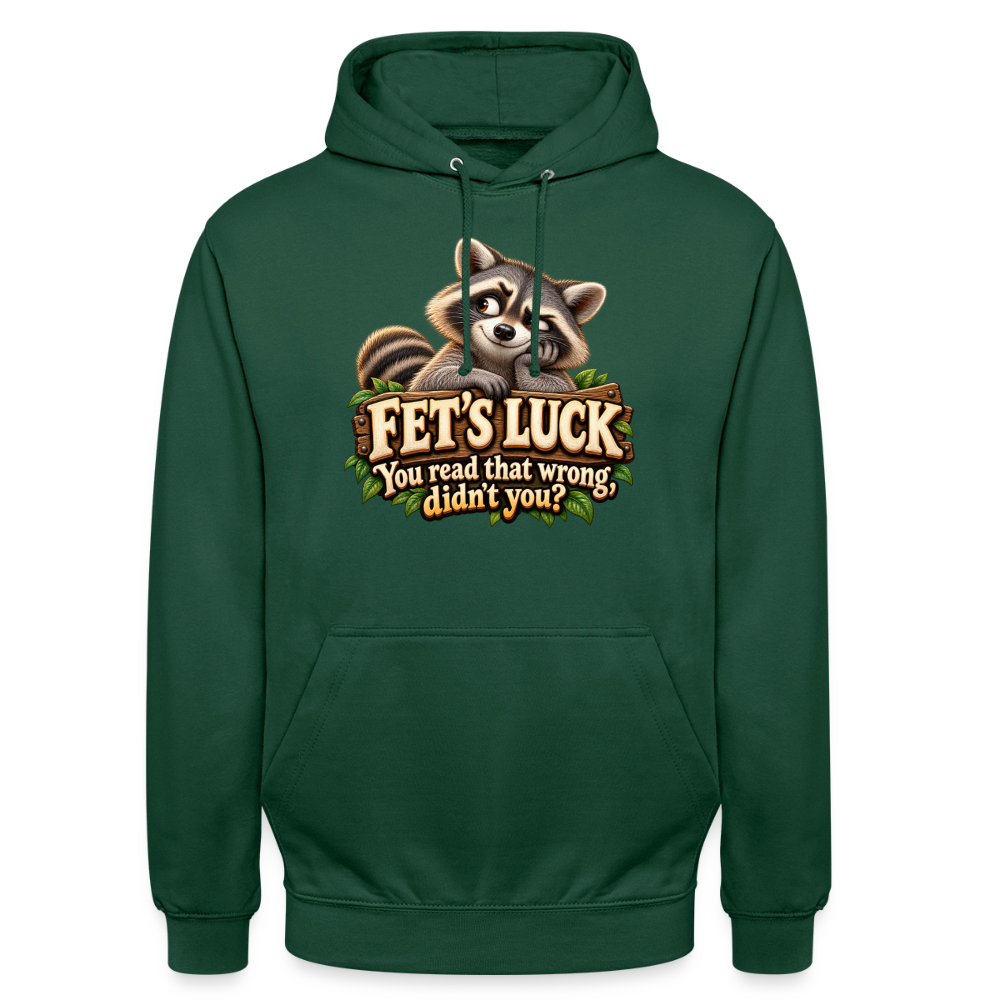 CityShirts - Hoodie - Fet’s Luck – You read that wrong, didn’t you? - CS003 - flaskegrøn