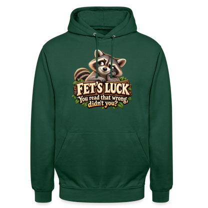 CityShirts - Hoodie - Fet’s Luck – You read that wrong, didn’t you? - CS003 - flaskegrøn