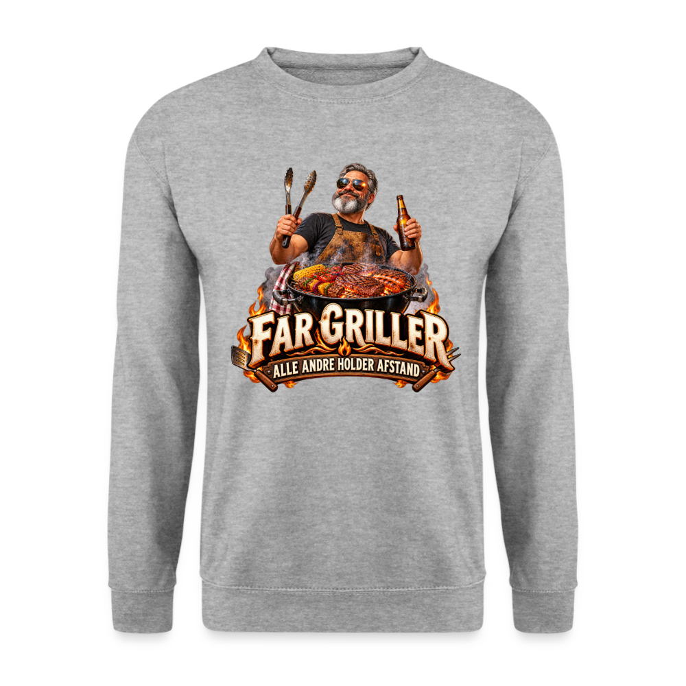 CityShirts - Sweatshirt - Far griller – Alle andre holder afstand - CS055 - hvidgrå meleret