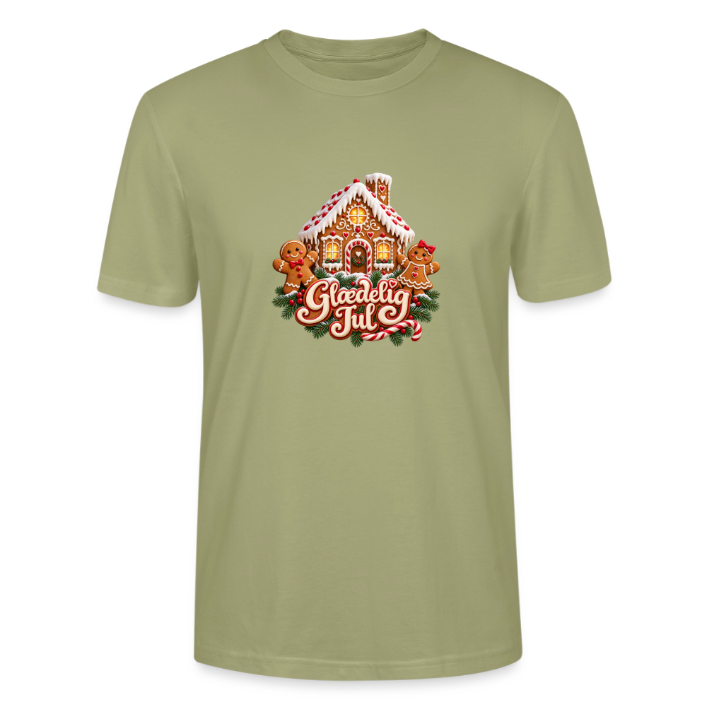 CityShirts - T-shirt - Glædelig Jul – peberkagehygge - CS067 - grågrøn