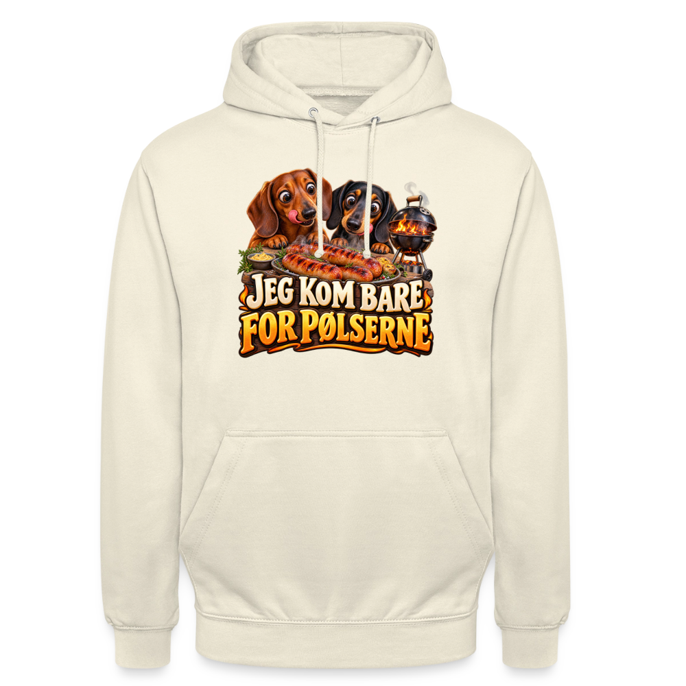 CityShirts - Hoodie - Jeg kom bare for pølserne - CS048 - vaniljemilkshake