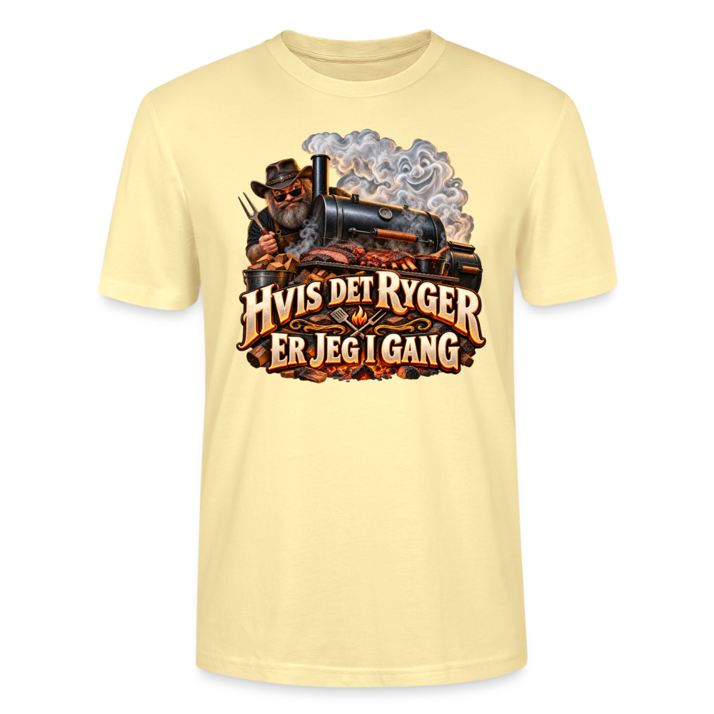 CityShirts - T-shirt - Hvis det ryger, er jeg i gang - CS051 - cremefarvet