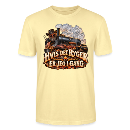 CityShirts - T-shirt - Hvis det ryger, er jeg i gang - CS051 - cremefarvet