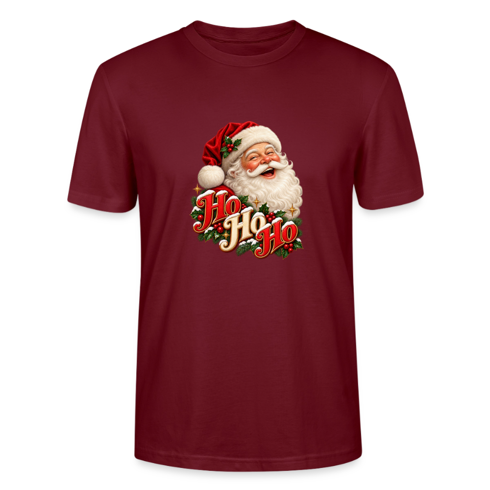 CityShirts - T-shirt - Ho Ho Ho – julemandens grin - CS063 - burgunder-rød
