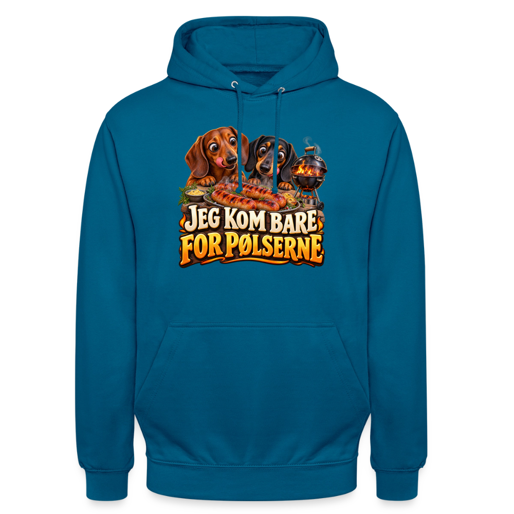 CityShirts - Hoodie - Jeg kom bare for pølserne - CS048 - dybt havblå 