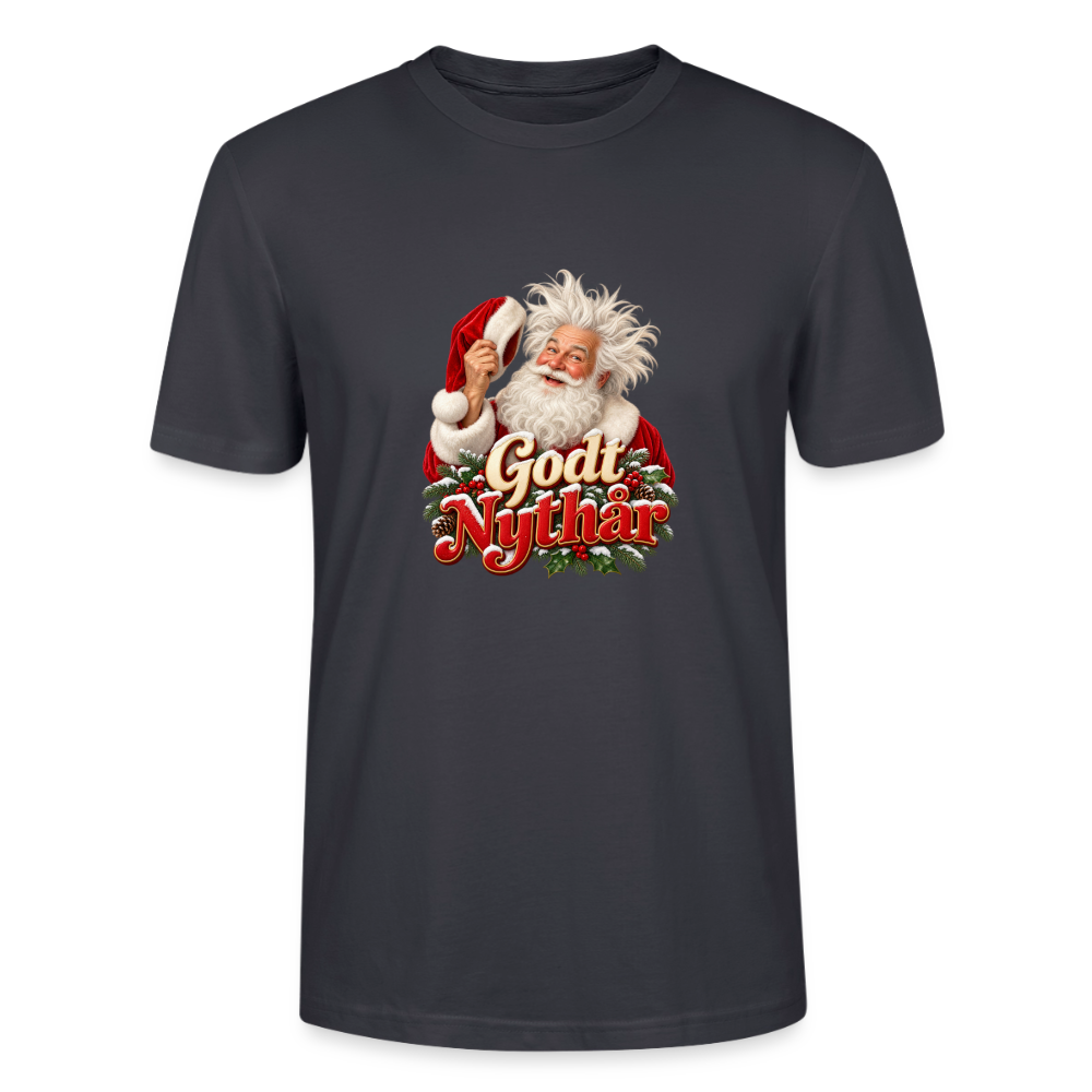 CityShirts - T-shirt - Godt Nythår – julemand med morgenhår - CS061 - mørk gråblå