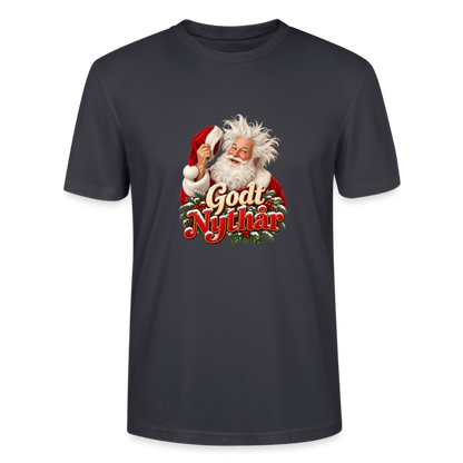 CityShirts - T-shirt - Godt Nythår – julemand med morgenhår - CS061 - mørk gråblå