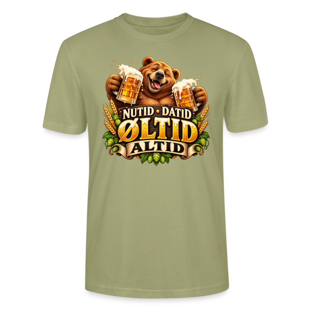 CityShirts - T-shirt - Nutid, datid, øltid – altid - CS006 - grågrøn