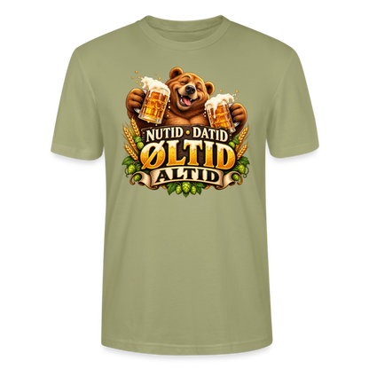 CityShirts - T-shirt - Nutid, datid, øltid – altid - CS006 - grågrøn