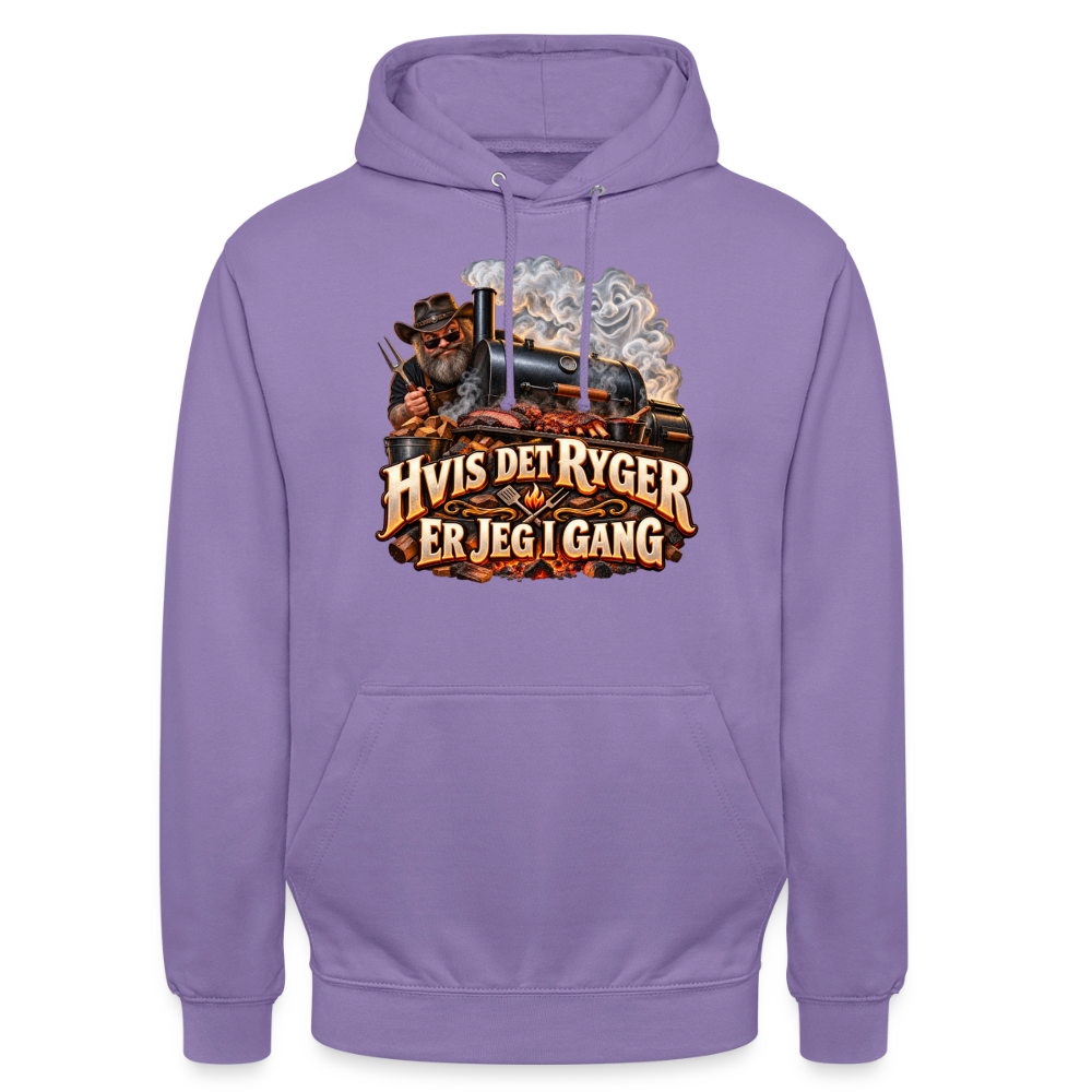 CityShirts - Hoodie - Hvis det ryger, er jeg i gang - CS051 - lavendel