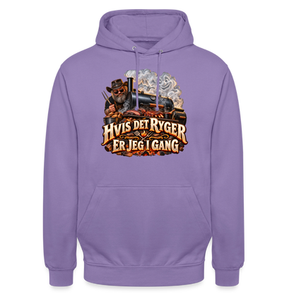 CityShirts - Hoodie - Hvis det ryger, er jeg i gang - CS051 - lavendel