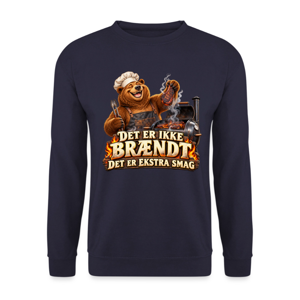 CityShirts - Sweatshirt - Det er ikke brændt – Det er ekstra smag - CS046 - marineblå