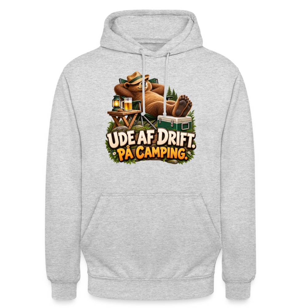 CityShirts - Hoodie - Ude af drift. På camping. - CS035 - lysegrå meleret