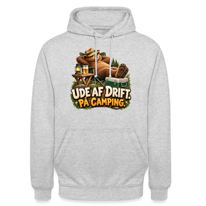 CityShirts - Hoodie - Ude af drift. På camping. - CS035 - lysegrå meleret
