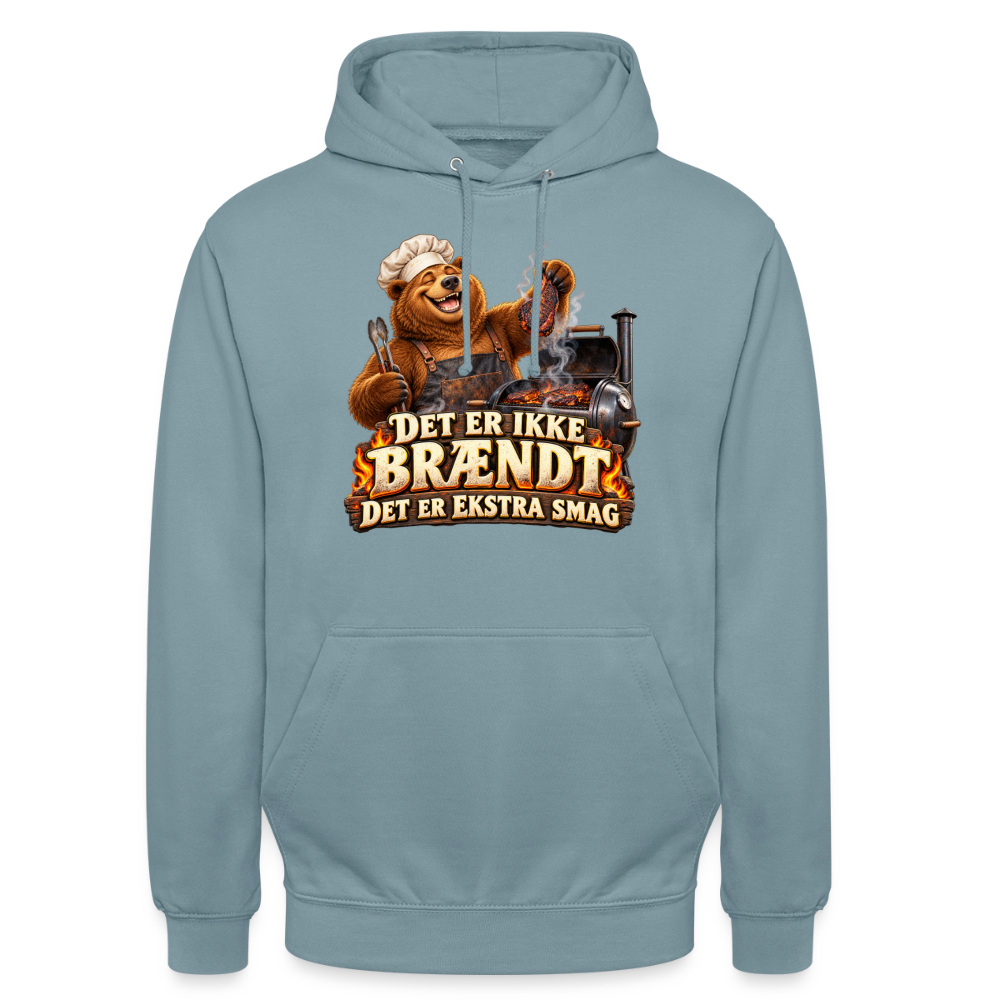 CityShirts - Hoodie - Det er ikke brændt – Det er ekstra smag - CS046 - gråblå