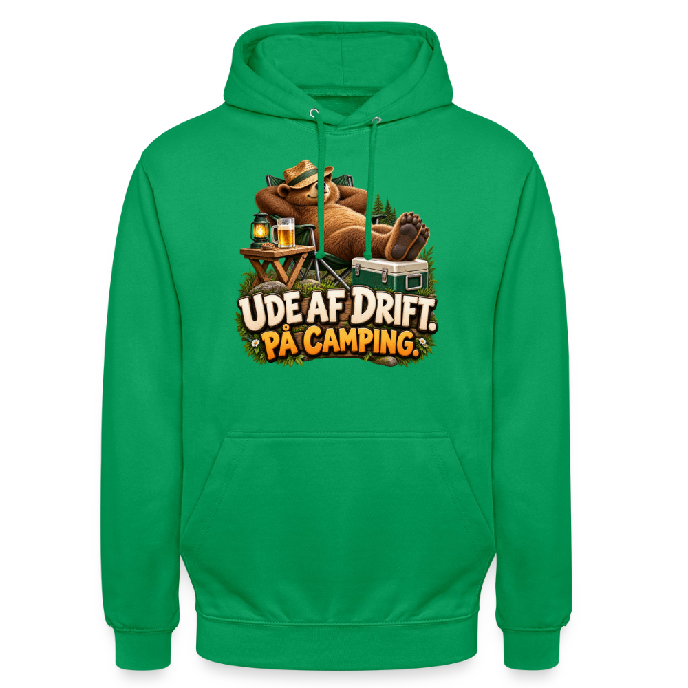 CityShirts - Hoodie - Ude af drift. På camping. - CS035 - kelly grøn