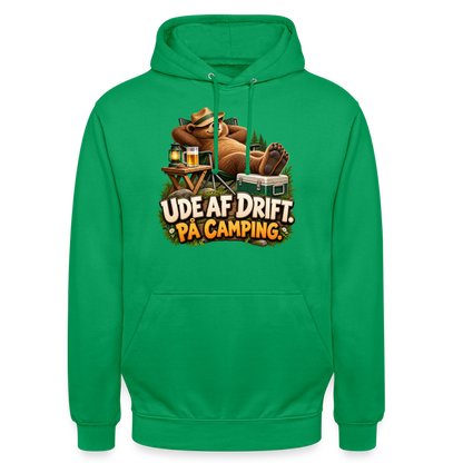 CityShirts - Hoodie - Ude af drift. På camping. - CS035 - kelly grøn