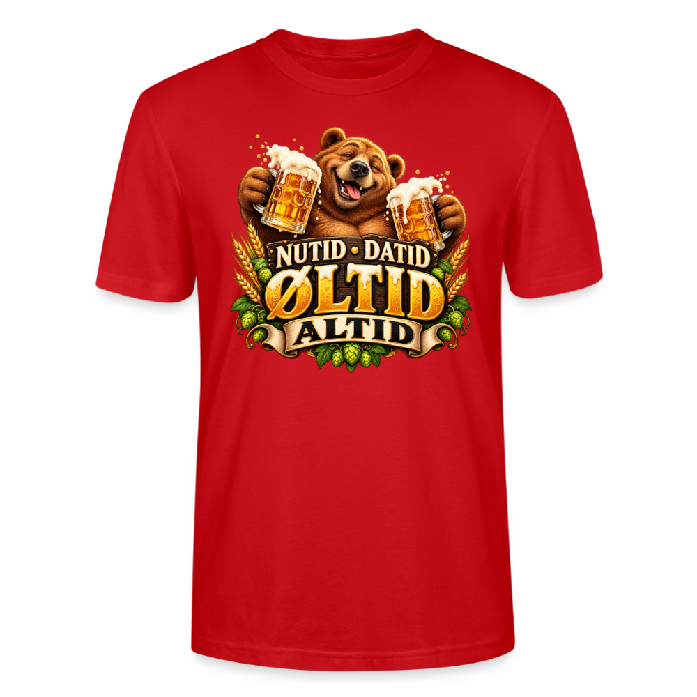 CityShirts - T-shirt - Nutid, datid, øltid – altid - CS006 - rød