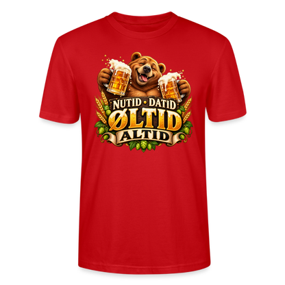 CityShirts - T-shirt - Nutid, datid, øltid – altid - CS006 - rød