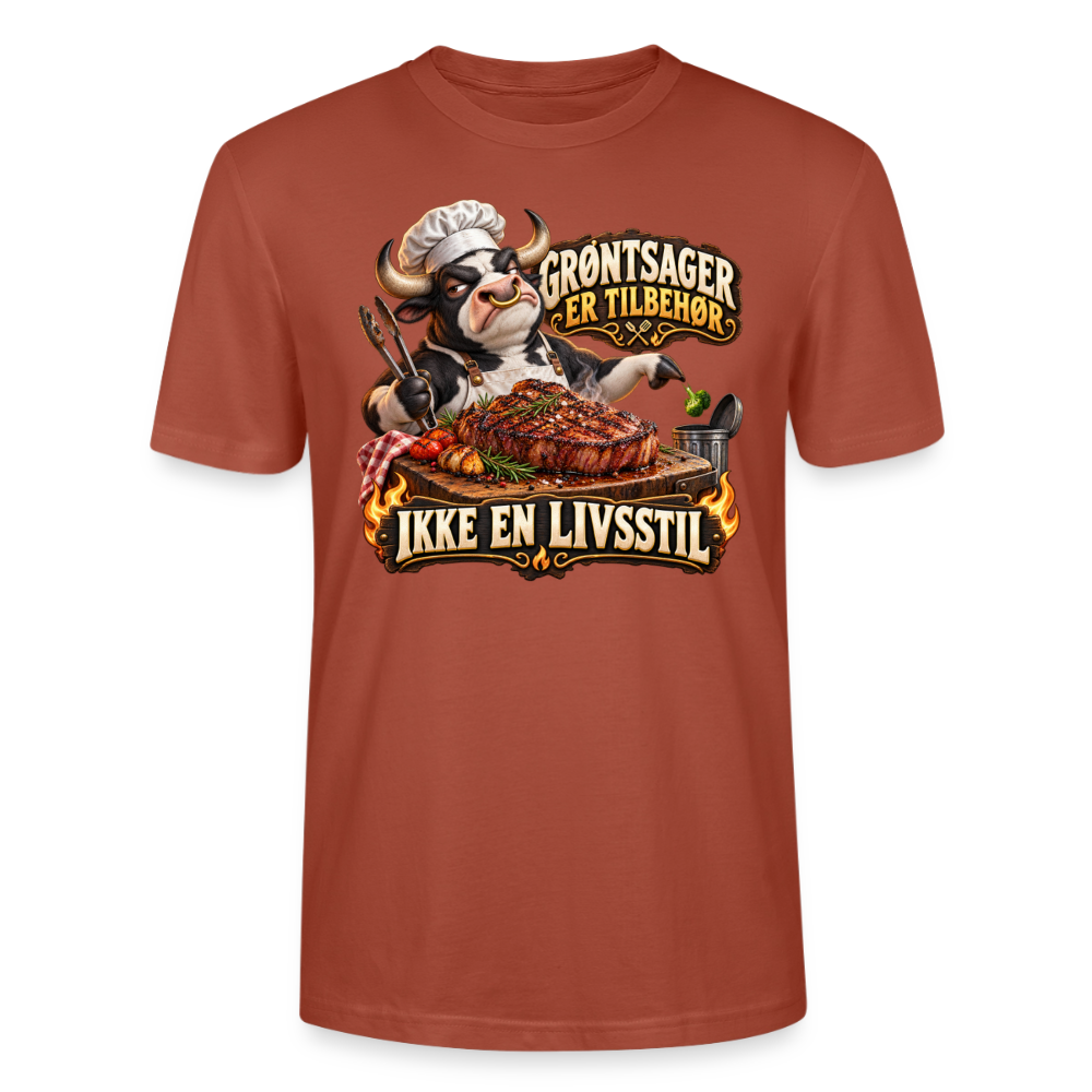 CityShirts - T-shirt - Grøntsager er tilbehør – Ikke en livsstil - CS053 - terrakotta