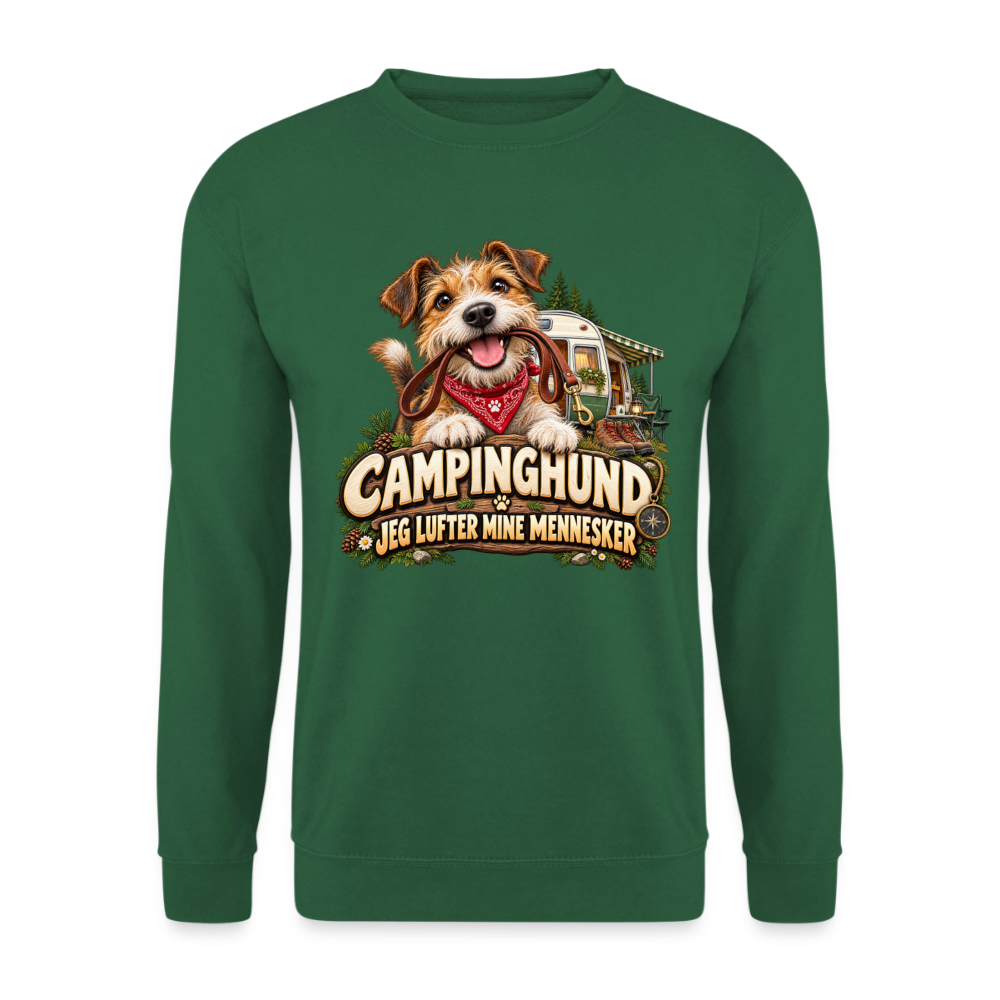 CityShirts - Sweatshirt - Campinghund – Jeg lufter mine mennesker - CS041 - grøn