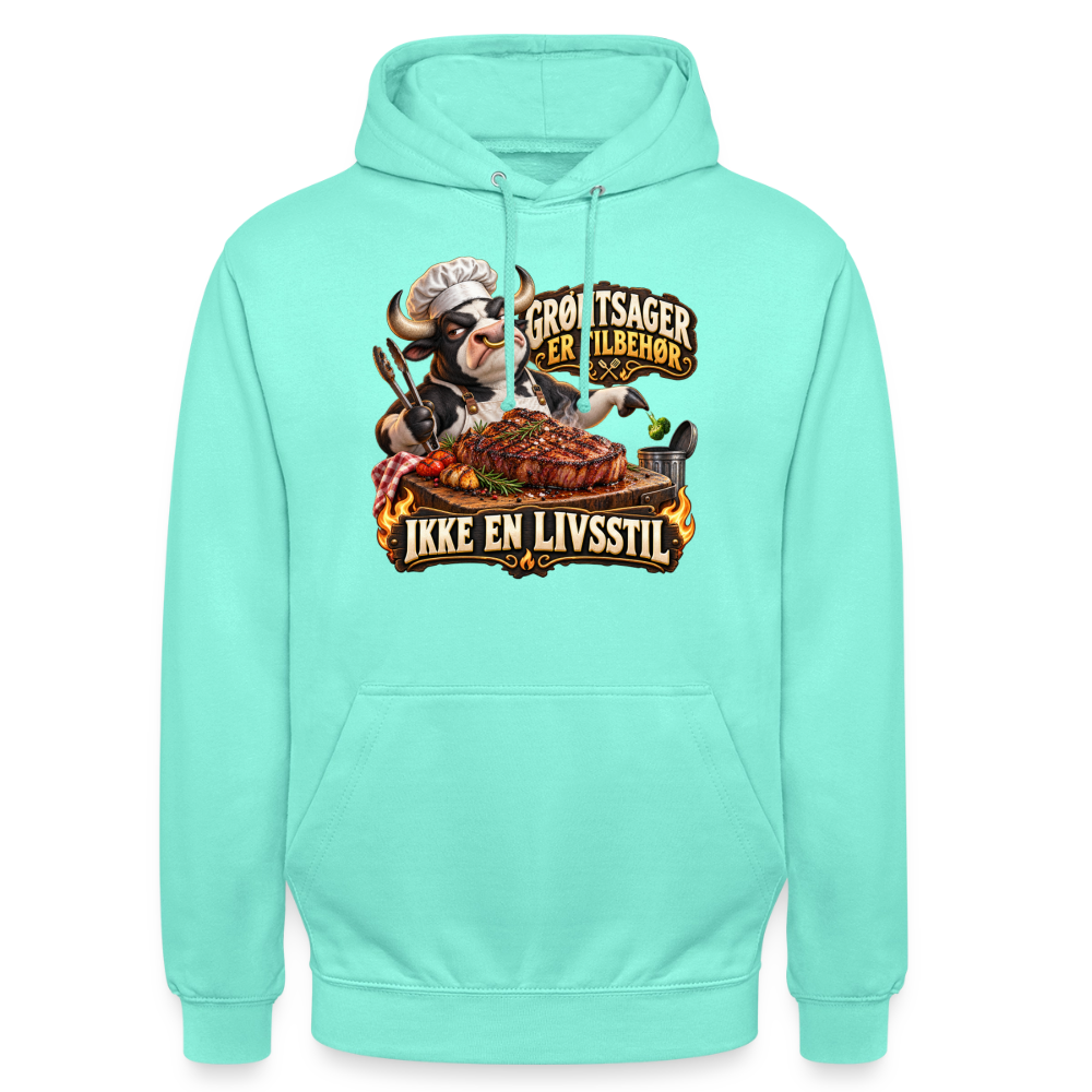 CityShirts - Hoodie - Grøntsager er tilbehør – Ikke en livsstil - CS053 - mint