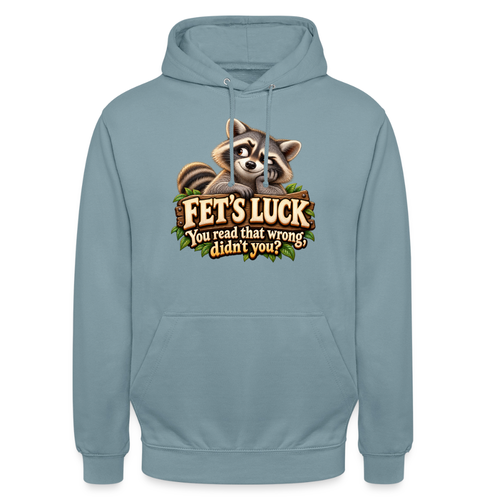 CityShirts - Hoodie - Fet’s Luck – You read that wrong, didn’t you? - CS003 - gråblå