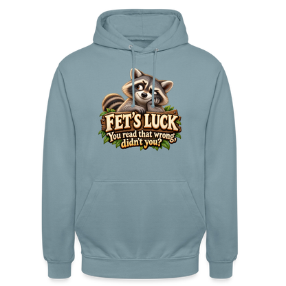 CityShirts - Hoodie - Fet’s Luck – You read that wrong, didn’t you? - CS003 - gråblå