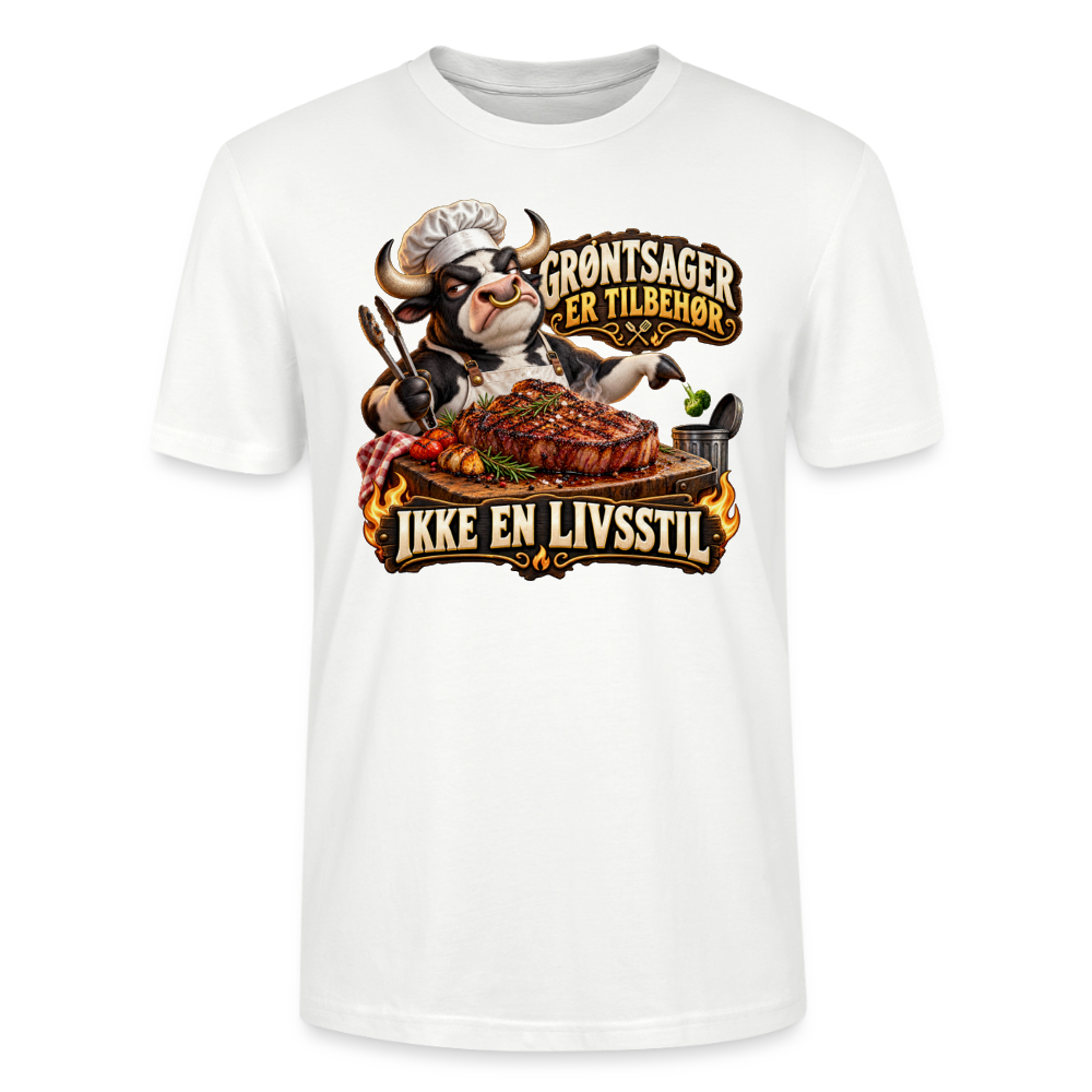 CityShirts - T-shirt - Grøntsager er tilbehør – Ikke en livsstil - CS053 - hvid