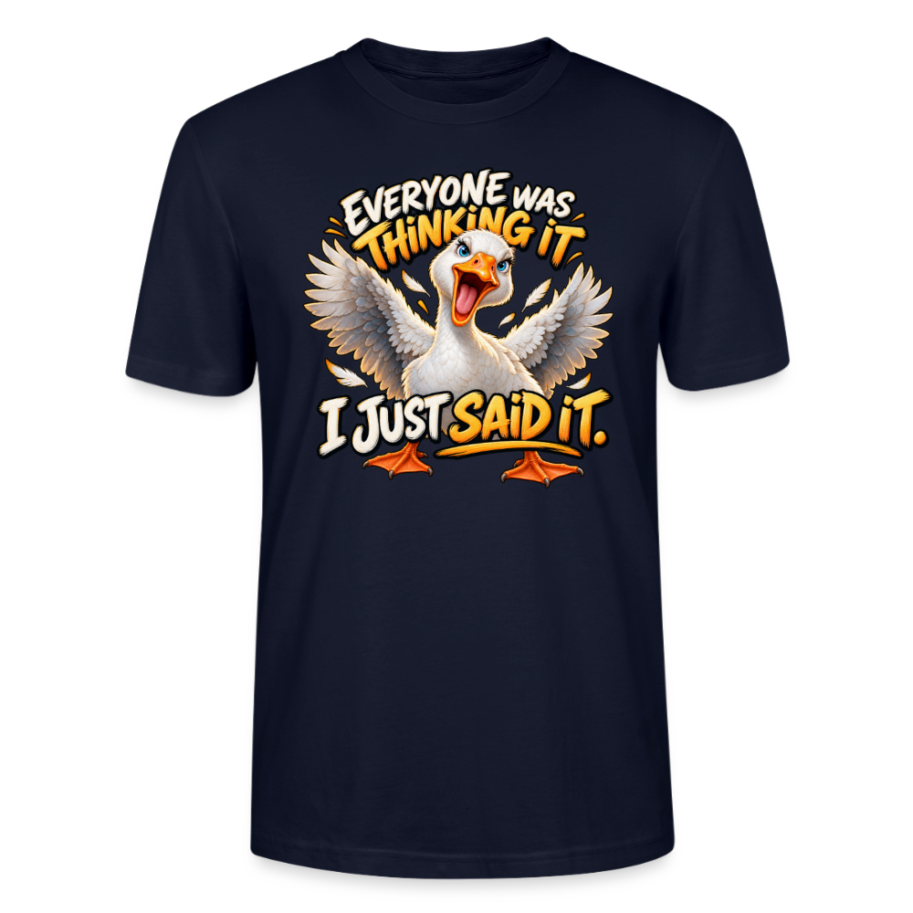 CityShirts - T-shirt - Everyone was thinking it – I just said it - CS012 - marineblå