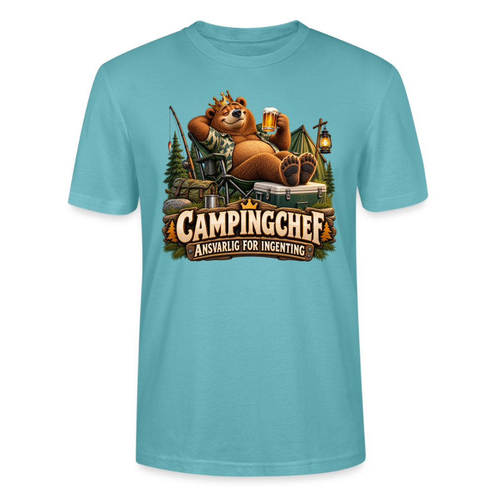 CityShirts - T-shirt - Campingchef – Ansvarlig for ingenting - CS038 - pastelturkis