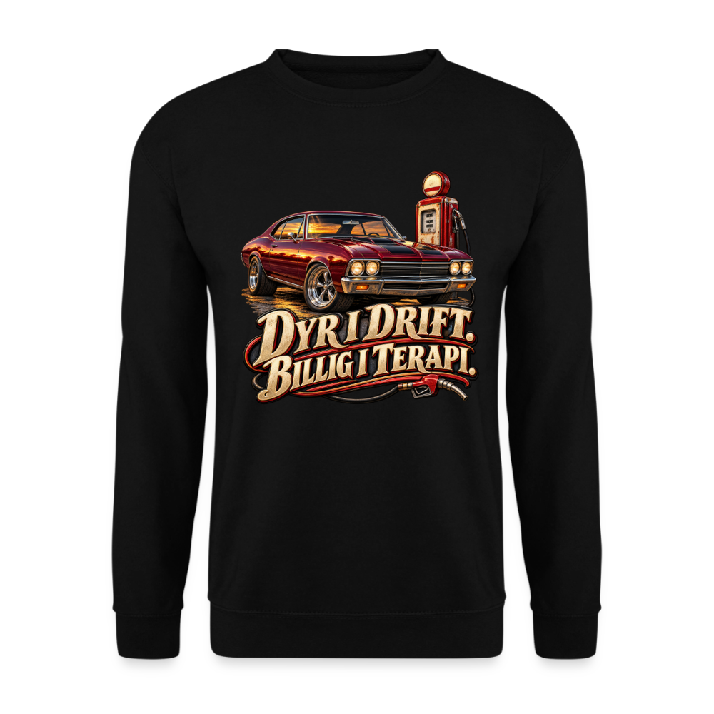 CityShirts - Sweatshirt - Dyr i drift. Billig i terapi. – V8 - CS029 - sort