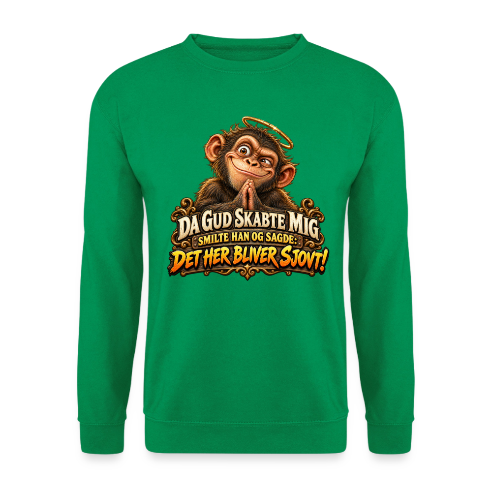 CityShirts - Sweatshirt - Da Gud skabte mig – Det her bliver sjovt! - CS004 - kelly grøn