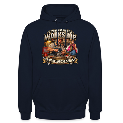 CityShirts - Hoodie - Workshop – I work and she shops - CS021 - marineblå