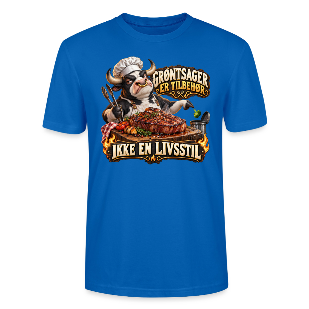CityShirts - T-shirt - Grøntsager er tilbehør – Ikke en livsstil - CS053 - påfugleblå