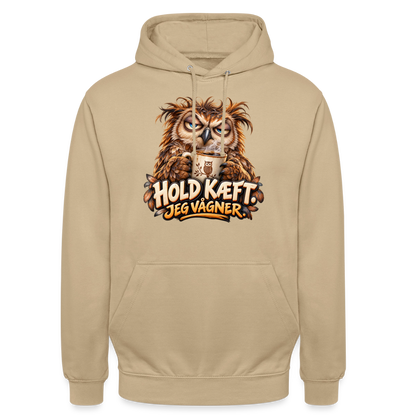 CityShirts - Hoodie - Hold kæft. Jeg vågner. – morgenugle - CS027 - beige