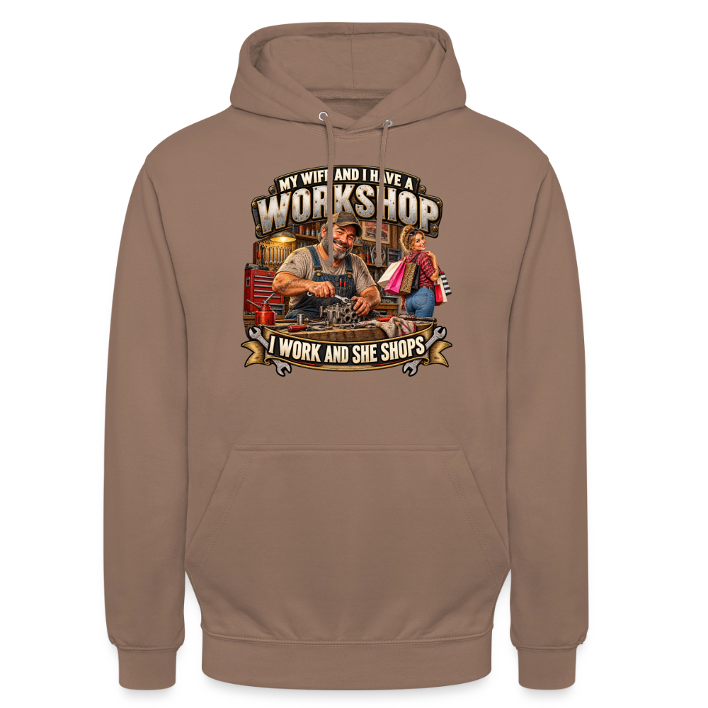 CityShirts - Hoodie - Workshop – I work and she shops - CS021 - mokka
