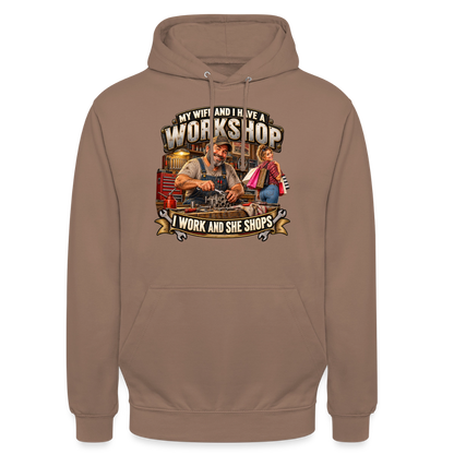 CityShirts - Hoodie - Workshop – I work and she shops - CS021 - mokka