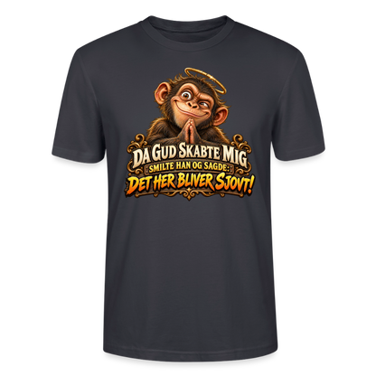 CityShirts - T-shirt - Da Gud skabte mig – Det her bliver sjovt! - CS004 - mørk gråblå