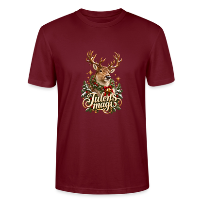 CityShirts - T-shirt - Julens magi – rensdyr - CS065 - burgunder-rød