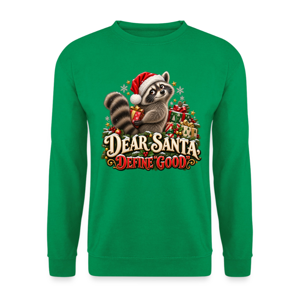 CityShirts - Sweatshirt - Dear Santa, define good – julevaskebjørn - CS028 - kelly grøn
