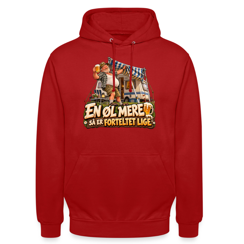CityShirts - Hoodie - En øl mere, så er forteltet lige - CS039 - rød
