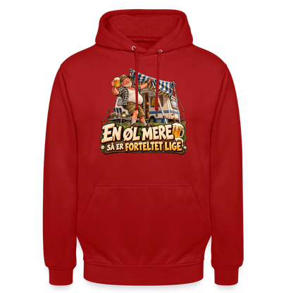 CityShirts - Hoodie - En øl mere, så er forteltet lige - CS039 - rød